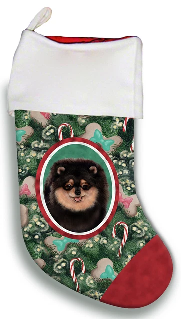 Christmas Stocking - Black and Tan Pomeranian 11956
