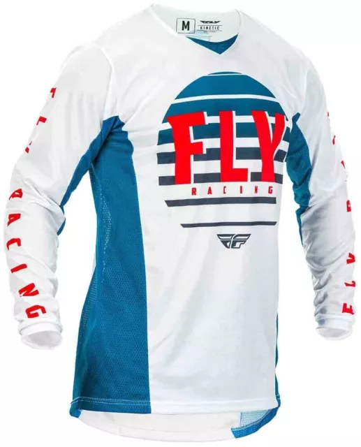 Fly Racing Kinetic K220 Jugend Motocross Trikot blau/weiß/rot Jugend XL YXL