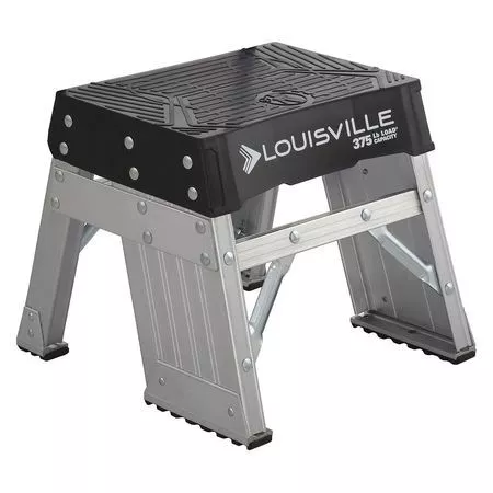 Louisville Ay8001 1 Step, Aluminum Step Stand, 375 Lb. Load Capacity, Silver