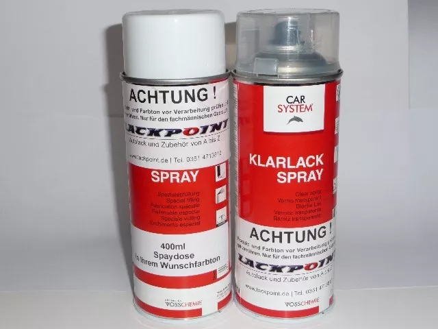 Bote Spray Set A 400ml Blanco Perla Metálico Pintura Base + Barniz Lackpoint $