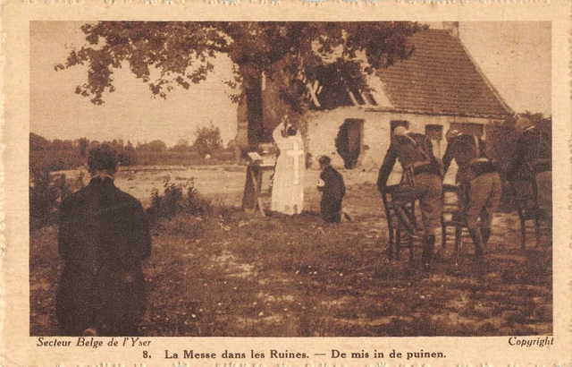 Cpa War Mass In Ruins