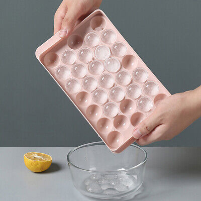 Bandeja redonda de cubitos de hielo con tapa de plástico cubo de hielo molde refrigerador esférico IYB