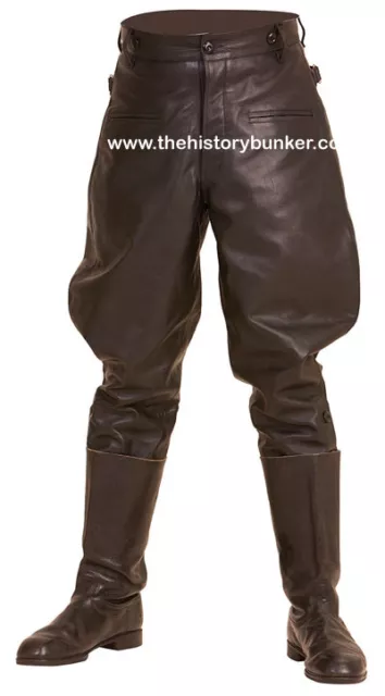 WW2 German M32 leather BREECHES black REPRO - made to your sizes