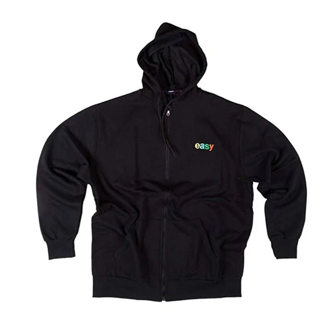 Felpa Zip Con Cappuccio Easy Maxfort Nera Uomo Taglie Forti Big Size Easy Maxfor