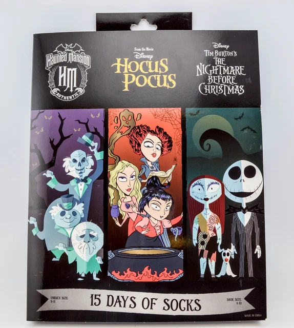 RARE NEW NIGHTMARE Before Christmas Hocus Pocus 15 Days of Socks Advent