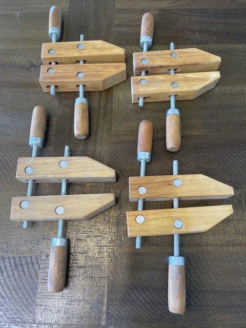 6” Adjustable Hand Screw Wood Clamps Lot Of 4