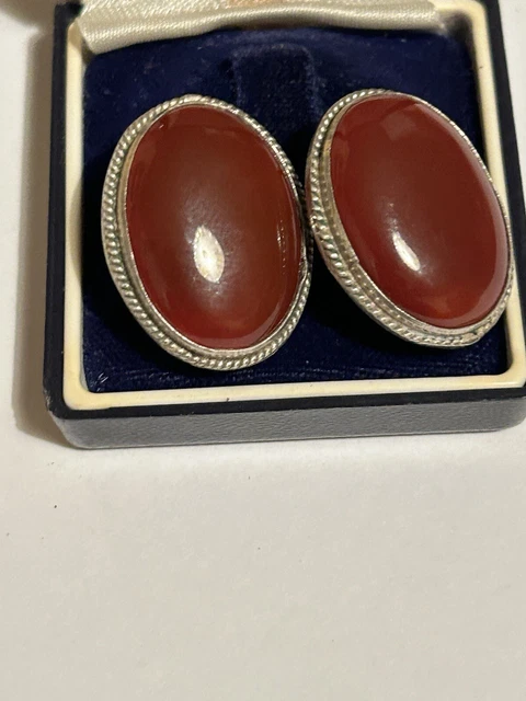 Boucles D'oreilles Anciennes En Argent Massif 925 - Modèle Pendantes Avec Fermoir Dormeuses