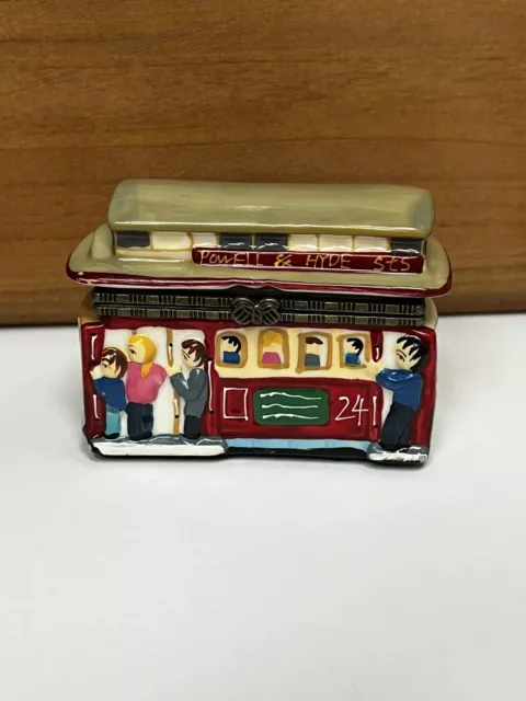 Powell & Hyde STS San Fransisco Cable Car Streetcar Ceramic Trinket Box vintage