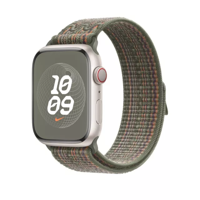 Cinturino per Apple watch Sport Loop in Nylon Green Nike(42-44-45MM)2023 No Logo