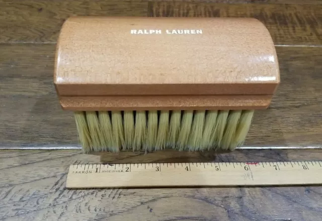Ralph Lauren Horse Hair Brush Wood Shoe Polishing Brush 6"x3"x4" Nice Condition!