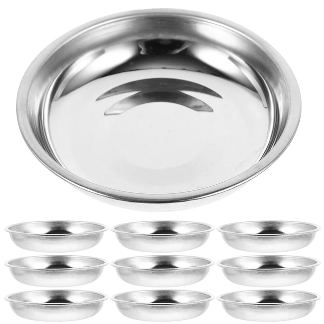 6 piatti in acciaio inox per salsa con coperchio condimento salsa tazze