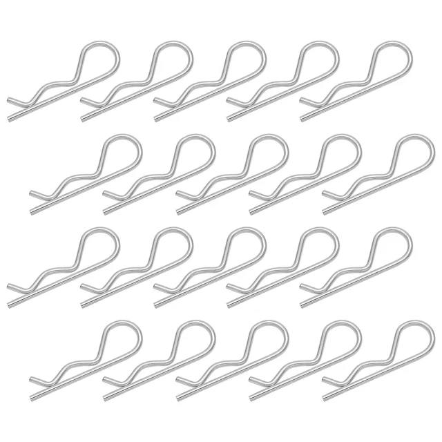 20Pcs R Clips Hitch Pins Clips, Stainless Steel Retaining Cotter Pins Spring Cli