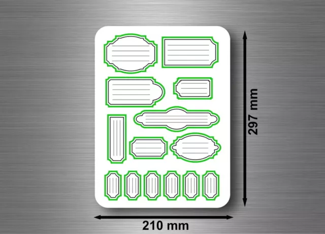 Sticker autocollant etiquette rangement bocaux confiture conserves feuille A4 r9