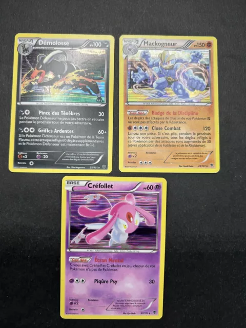 Pokémon: LOT DE 3 CARTES  -  EXPLOSION PLASMA -  HOLO RARES  -  VF