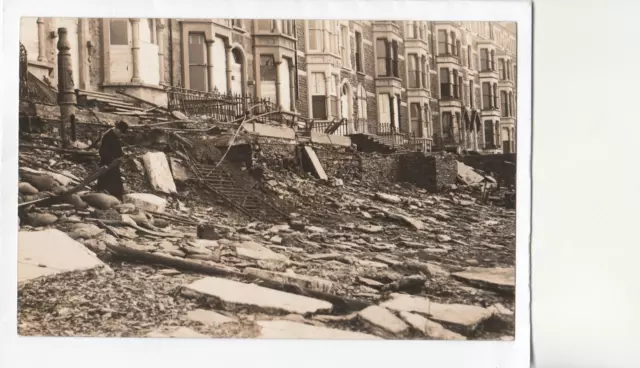 Vintage RP Postcard - Storm Damage , Aberystwyth , Ceredigion , Wales .
