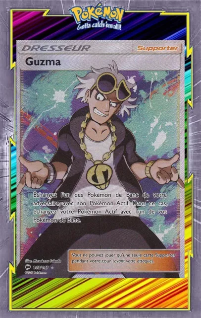 Guzma Full Art - SL03:Ombres Ardentes - 143/147 - Carte Pokemon Neuve Française