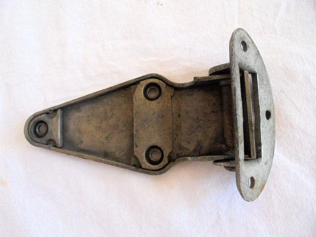 Vintage / Antique Nickel Plated Refrigerator or Ice Box Hinge Marked Rockford 3