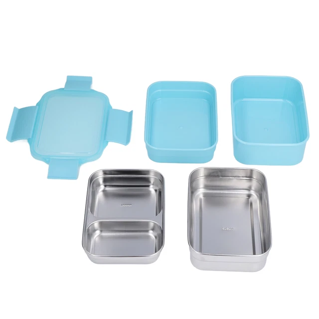 (bleu) 02 015 Boîte à Bento Boîte à Lunch En Acier Inoxydable Isolée Et