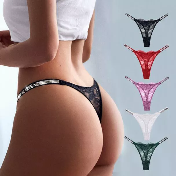 Women Thong Solid Mesh Tback Underwear High cut Gstring Panties