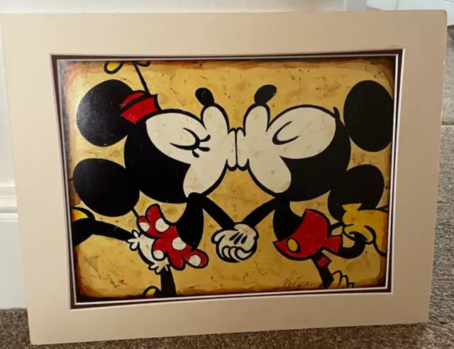 LARGE WALT DISNEY MICKEY & MINNIE MOUSE  Print By Joe Kaminski