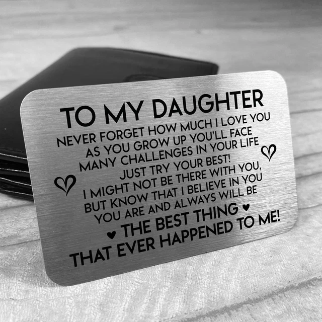 SPECIAL GIFT FOR Daughter Metal Card Poem Daughter Birthday Gift From ...