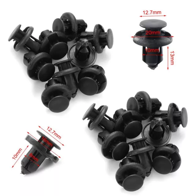 20Pcs Engine Cover Panel Clips 8mm 10mm Hole Retainer Rivets Fastener Push Pin