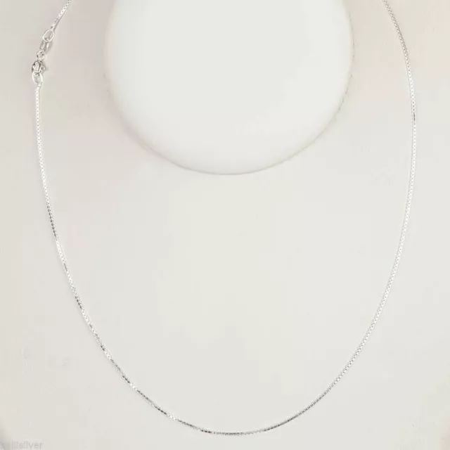 Collana a catena 16" 40cm in vero argento sterling 925 italiano BOX 015...