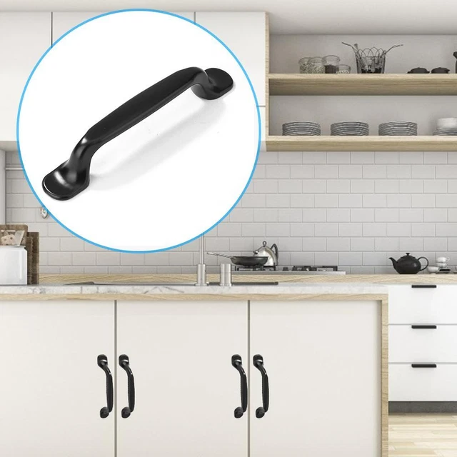 Black Alloy Cabinet Handles Kitchen Cupboard Furniture Drawer Hardware (B) 3