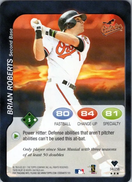 2011 Topps Attax #34 Brian Roberts Baltimore Orioles