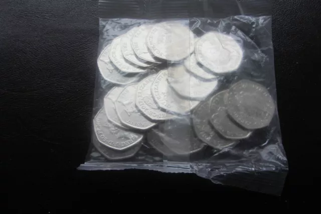 2017 FULL 'SEALED BAG' OF 20x50p COINS - TALES OF PETER RABBIT UNC !!GOOD PRICE