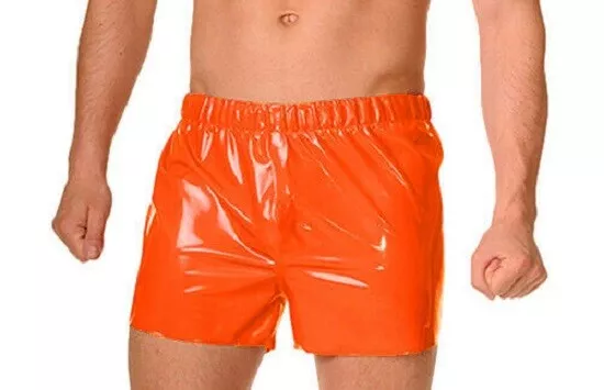 PVC Boxer Shorts Mens Briefs Pants Plastic Underwear Shiny Boxers