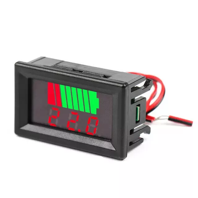 Car Battery Charge Level Capacity Meter Indicator LED Display Voltmeter 12V-60V