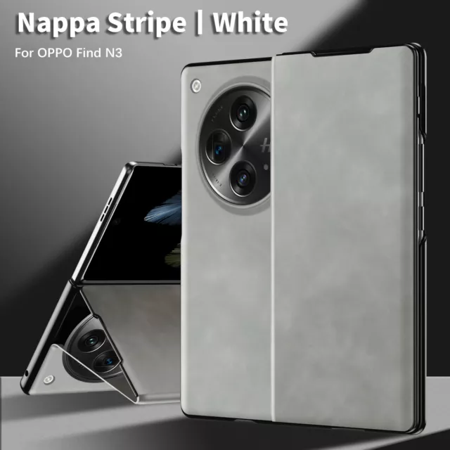 For Oppo Find N3, Luxury Business Magnetic Flip Nappa Leather Wallet Case Cover