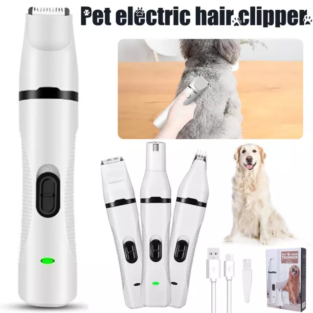 3-In-1 Electric Pet Dog Cat Clippers Hair Grooming Cordless Trimmer Shaver Kits