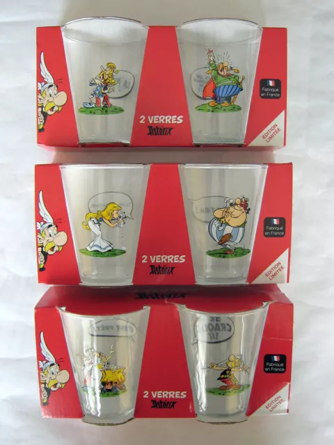 Astérix - lot de 6 verres neufs - Super U - 2017