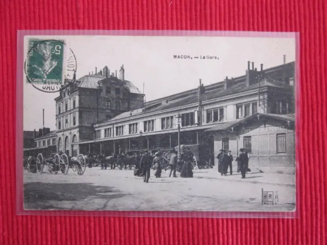 Cpa Written Stamp Macon La Gare 71