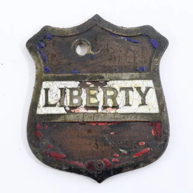 Liberty Motor Automotive Shield Vintage Metal Car Emblem Radiator Badge 2.25"