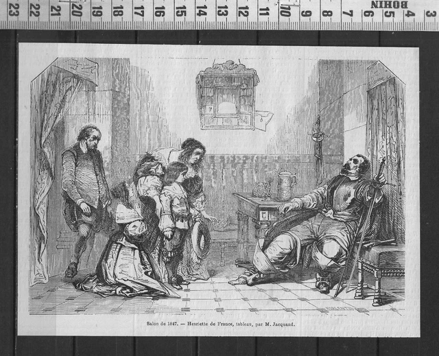 G363 / Gravure 1868 /  Henriette De France Tableau Par Jacquand