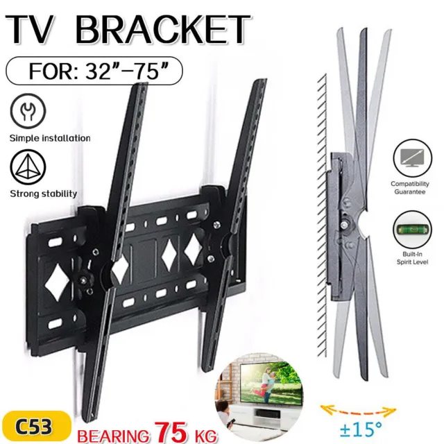 Tv Wall Bracket Tilt Mount For 32 40 42 48 50 55 60 65 75 Inch Led Plasma Lcd Au