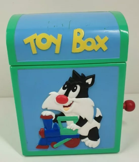 Looney Tunes Jack in the Box Baby Tweety Sylvester Toy Box works Vintage 1998