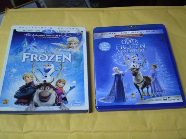 (2) DISNEY FROZEN Blu-Ray/DVD Lot: Frozen + Olaf's Frozen Adventure $7. ...