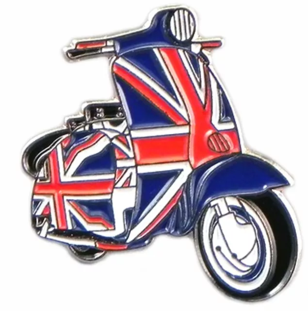 Lambretta Vespa Mod Union Jack Scooter Metal Enamel Pin Badge Ska Skins UK UJ