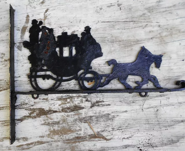 Antique Wrought Iron Stagecoach Sign Hanger