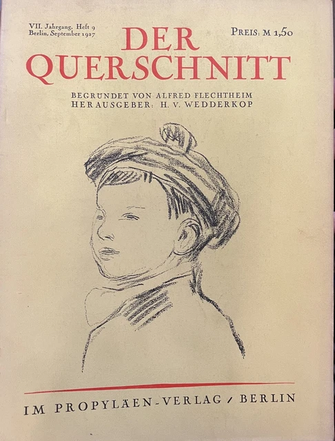DER QUERSCHNITT, ZEITSCHRIFTEN, Querschnitt Zeitschrift, Querschnitt