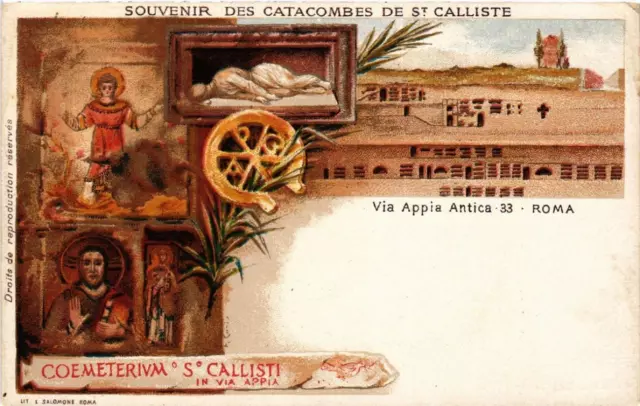 CPA AK ROMA Souvenir des Catacombes de St Calliste ITALY (552272)