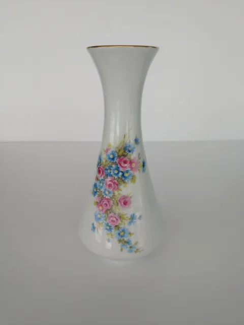 Vintage Royal Porzellan Bavaria KPM Floral Design Vase 11.5" x 3.5" Germany