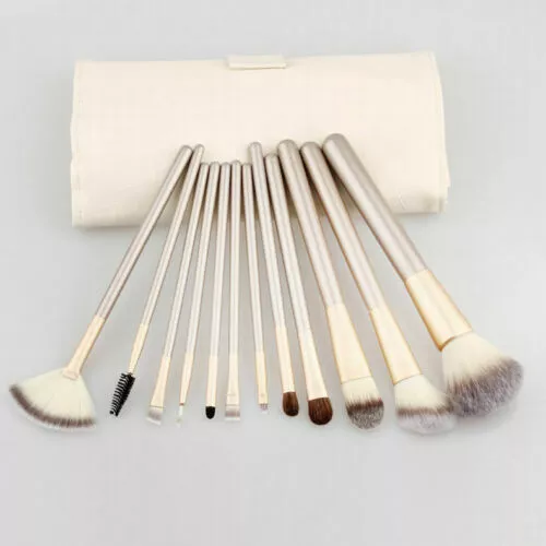 12 Pcs or 7 Pcs Professional Cosmetic Makeup Brushes + PU Leather Case Set Kit