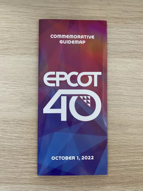 Epcot 40th Anniversary Commemorative Guide Map 2022 Walt Disney World WDW