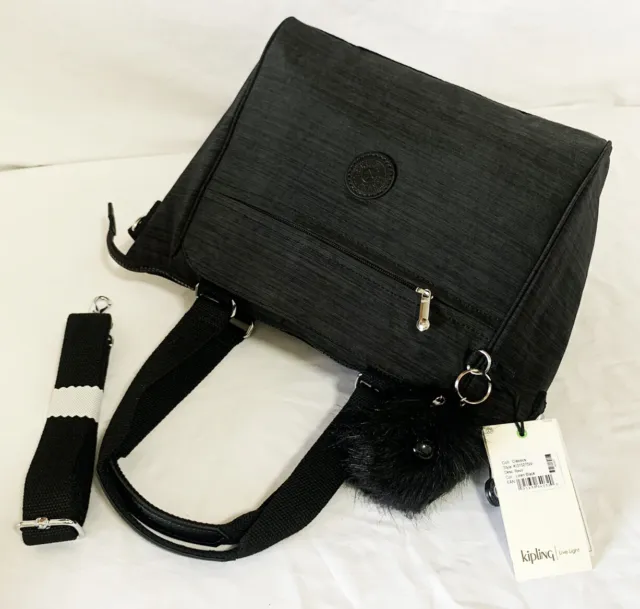 brand new Kipling KI3152 REVIR Handbag tote bag limited edition linen black 3