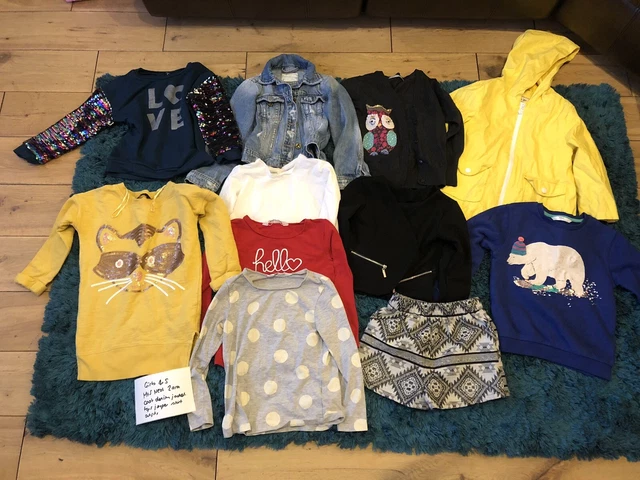 Girls age 4-5 years clothes bundle M&S next zara raincoat denim jacket jumper